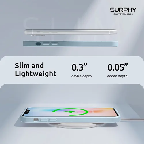 Vista 6 de SURPHY Diseño para Funda iPhone 11 con Protección de Cámara, Diseño Delgado de Borde Recto, Funda de Teléfono de Silicona Líquida para iPhone 11