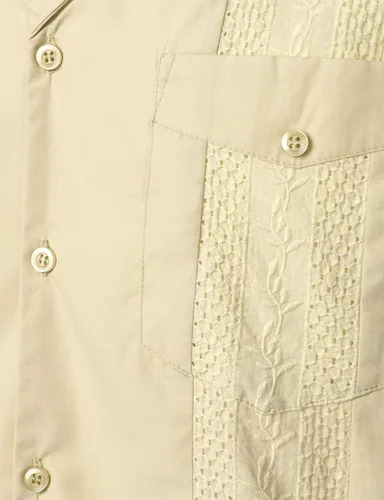 Vista 5 de VATPAVE Camisas de guayabera cubana de manga corta con botones para hombre