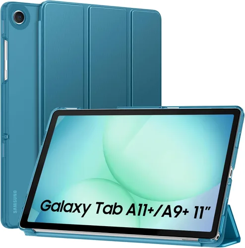 Vista 32 de MoKo Funda para Galaxy Tab A9+/A9 Plus de 11 pulgadas 2023, Funda Protectora Inteligente Delgada con Soporte y Carcasa Trasera Translúcida de PC