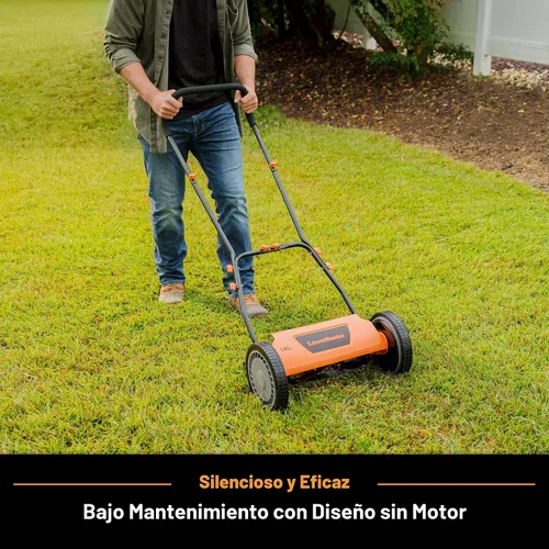Vista 5 de LawnMaster LMRM1401 - Cortacésped con carrete de empuje (14 pulgadas, 5 cuchillas)