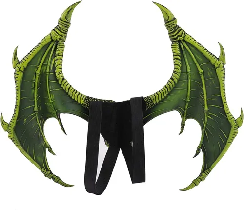Vista 3 de XIANIWTA Disfraz de alas de dragón para niños conjunto de máscara de cola de dinosaurio disfraz de cosplay