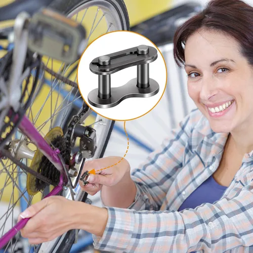 Vista 7 de PAGOW 16PCS #41 - Enlaces de conexión de cadena de rodillos, conector maestro Heavy Duty Manganese Steel Chain Master Link for Bycicles, Mini