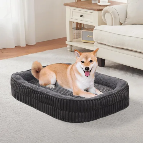 Vista 9 de Cama ortopédica para perros para cachorros, razas de perros extra pequeños, cama ovalada para gatos, sofá cama para perros de espuma de celda