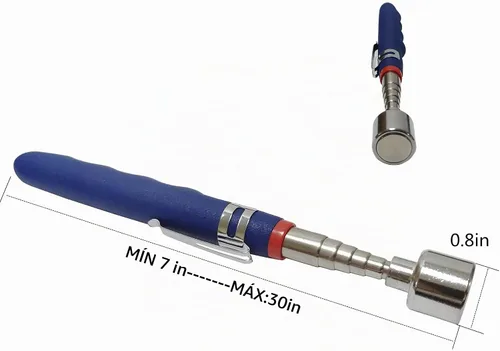 Vista 4 de Regalos para hombres, herramienta de recogida telescópica magnética de 20 libras para pequeñas herramientas de metal extensible de 7 a 31 pulgadas