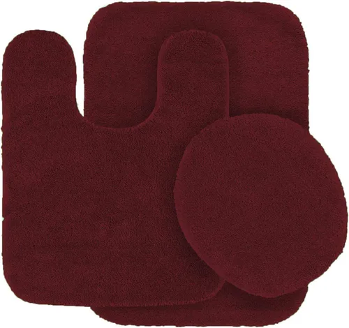 Vista 2 de Kids Zone Home Linen Juego de alfombras de baño de 3 piezas, color azul aguamarina sólido, alfombras de baño, juego de baño, alfombras súper suaves