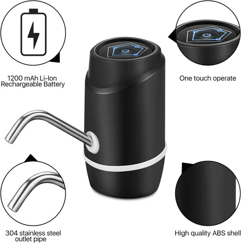 Vista 5 de Flexzion - Bomba de agua para consumo eléctrica. Despachador de agua eléctrico potente para botellas de 5 galones portable, de rotación. Para uso