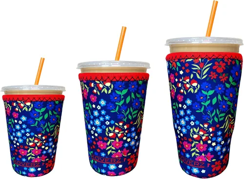 Vista 8 de Funda Koverz para café helado, funda aislante de neopreno para taza, se ajusta a una taza de café de 32 Oz., lavable y reutilizable, accesorios