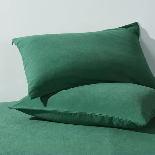 Vista 9 de HAPPYMOON Juego de 2 fundas de almohada de microfibra estándar con cremallera, fundas de almohada transpirables con cremallera para cabello y piel