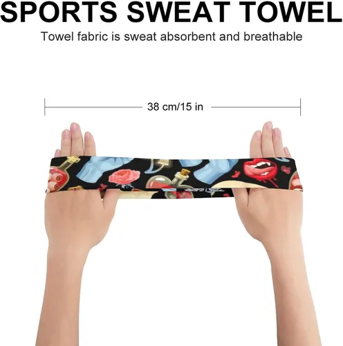 Vista 2 de Diademas de ejercicio, bandas para el sudor, turbante, bandas para el cabello, para mujeres, hombres, niñas, niños, yoga, entrenamiento, gimnasio
