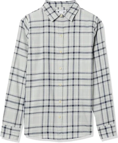 Vista 6 de Tienda Essentials - Camisa de franela ligera para mujer, de manga larga, con ajuste regular y a cuadros