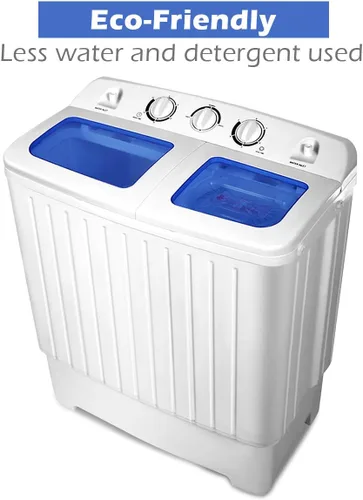 Vista 4 de Giantex Lavadora y secadora de centrifugado compacta y portátil con tambor con capacidad de 11 libras, 1 Unidad