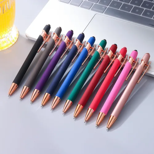 Vista 4 de 12 unidades 2 en 1 bolígrafo con punta de lápiz capacitivo, 1,0 mm de tinta negra, bolígrafo metálico con punta de lápiz capacitivo para pantallas