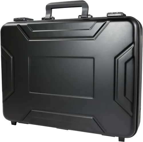 Vista 3 de Urecimy Maletín de metal, caja de herramientas de aluminio, maletín para cuaderno, Negro