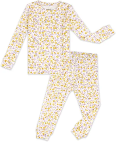 Vista 8 de moimoln 6M-8Y Pijama floral para bebé y niña pequeña, suave, modal, algodón, transpirable, ajustado, manga larga, conjunto de ropa de dormir A_baya