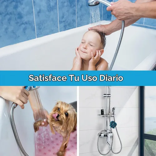 Vista 6 de Manguera de ducha de 59", extralarga, de acero inoxidable 304, manguera de ducha de mano, extensión/reemplazo, flexible y duradera, inserto