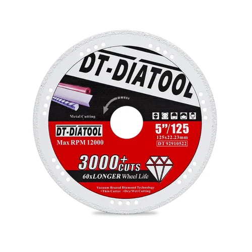 Vista 14 de DT-DIATOOL Ruedas de corte de diamante de 4 x 7/8 "para cuchillas de corte de metal de acero y hierro para amoladora angular