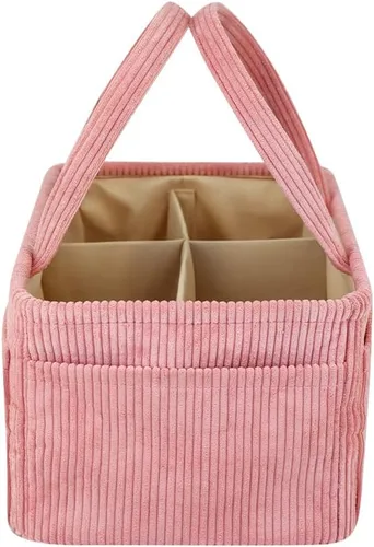 Vista 3 de Buzz&Bloom Organizador de pañales para bebé, elegante cesta de almacenamiento para artículos esenciales para recién nacidos y estación de pañales