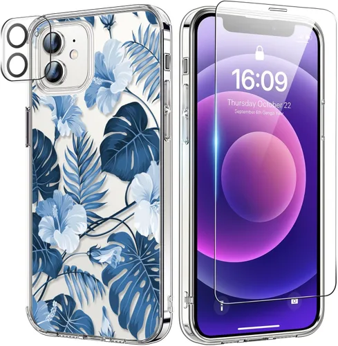 Vista 11 de bicol - Funda para iPhone 11 Pro Max con protector de pantalla y protector de lente de cámara - Diseños florales de moda para mujeres y niñas