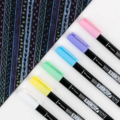 Vista 8 de Tombow 56448 Fudenosuke - Bolígrafos de pincel, color pastel, paquete de 6