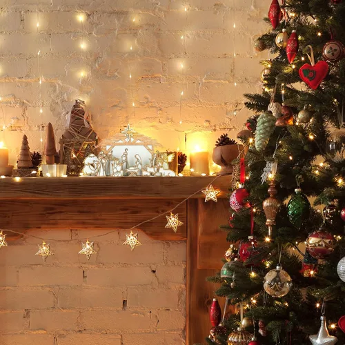 Vista 5 de Soaoo - Juego de 15 piezas de pesebre de Navidad, decoración de mesa de pesebre de madera Baby Jesus Angels Shepherds, centro de mesa de belén