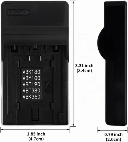 Vista 3 de Norifon VW-VBK180 - Cargador USB para Panasonic HDC-HS60, HDC-HS80