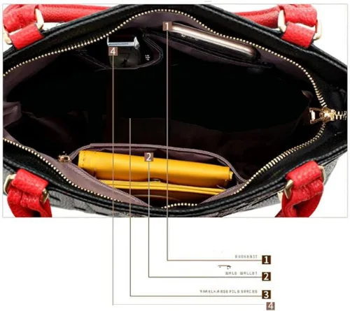 Vista 7 de Bolsos de mano para mujer, bolsos de hombro de piel sintética, bolsos de moda de gran capacidad