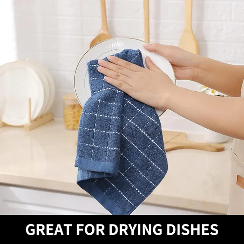 Vista 6 de Homaxy Juego de 10 toallas de cocina y paños de cocina, 12 x 12 y 13 x 28 pulgadas, juego de 10 toallas de cocina de rizo de algodón a granel