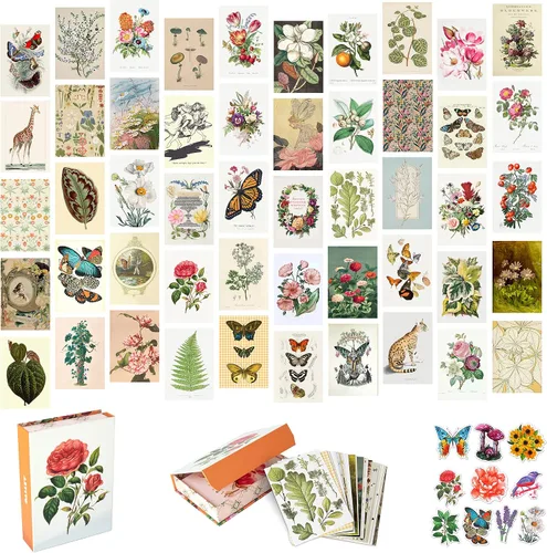 Vista 10 de Artivo Kit de collage de pared bohemio para niñas adolescentes, bonita decoración de habitación, imágenes estéticas de decoración de pared