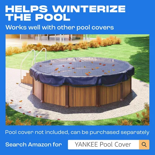 Vista 8 de Yankee - Cubierta de red de hojas para piscina redonda sobre el suelo de 12 pies, resistente de 0.15 pulgadas, red para proteger de hojas, desechos