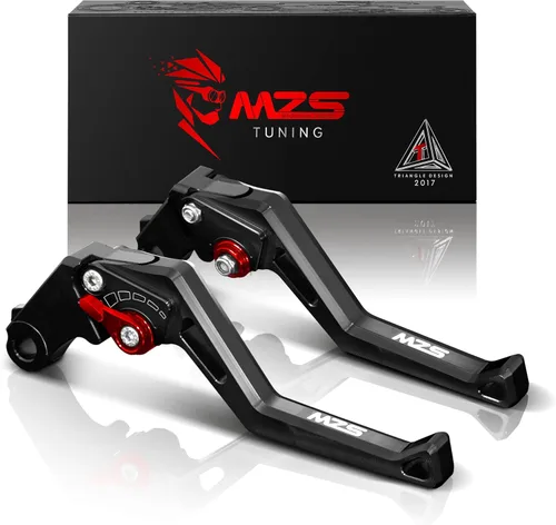 Vista 9 de MZS Palancas de freno de embrague de motocicleta cortas CNC negro compatible con YZF R1 2002-2003 / R6 1999-2004 / FZ1 Fazer 2001-2005 / R6S