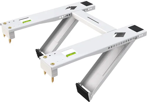 Vista 8 de Soporte de aire acondicionado de ventana con 2 brazos, soporte de CA resistente para unidad de ventana, kit de instalación de hasta 200 libras
