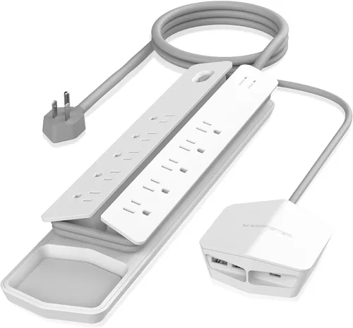 Vista 9 de Monster Power Center Vertex XL Protector de sobretensiones con regleta de alimentación desmontable, 10 salidas de CA, 2 puertos USB-A y 1 puerto