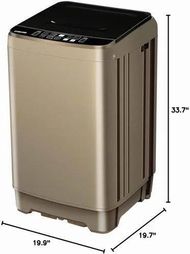 Vista 9 de Lavadora completamente automática con pantalla LED, 10 programas y 8 selecciones de niveles de agua, lavadora de lavandería compacta portátil