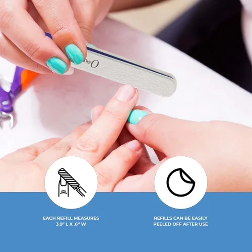 Vista 6 de ForPro Professional Collection O-Files - Sistema de archivos reemplazable, cebra, grano 180, repuestos de lima de uñas de manicura, 3.9 pulgadas