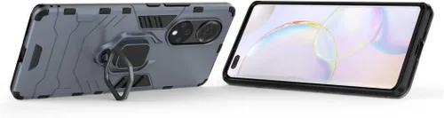 Vista 2 de Compatible con Huawei Nova 9 Pro, funda Honor 50 Pro, soporte de anillo de metal a prueba de golpes (funciona con soporte magnético para automóvil)