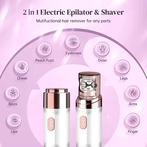 Vista 6 de gurelax - Depiladora facial para mujeres, depiladora facial gurelax para cara, labios, sistema de depilación 2 en 1, para todas las edades y tipos