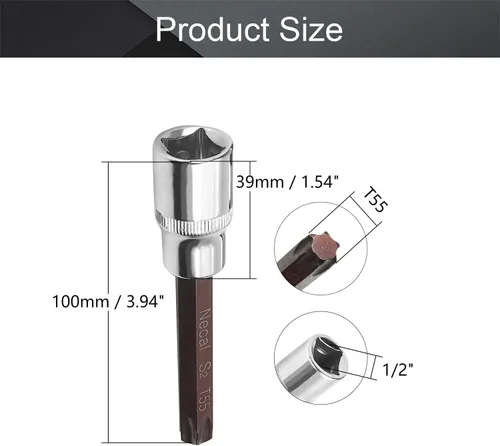 Vista 84 de Utoolmart 1/2" Drive x 0.551 in largo Hex Bit Socket, métrico, S2 y Cr-V acero 1pcs