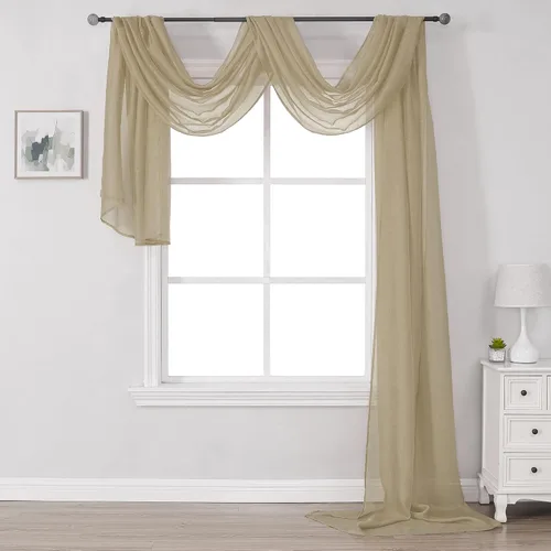 Vista 11 de Bufanda transparente para ventana de 144 pulgadas de largo, color azul bebé, perfecta como bufandas de cenefa, así como toldo de cama o decoración