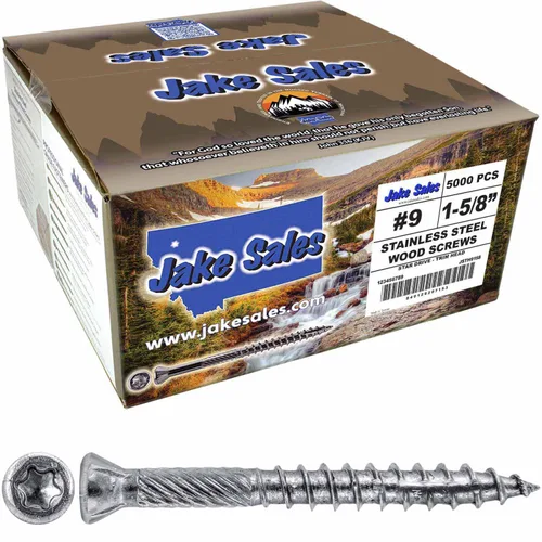 Vista 30 de Jake Sales Tornillo de madera multiusos con revestimiento de bronce de 1-5/8 pulgadas, cabeza torx/Star Drive Trim Head