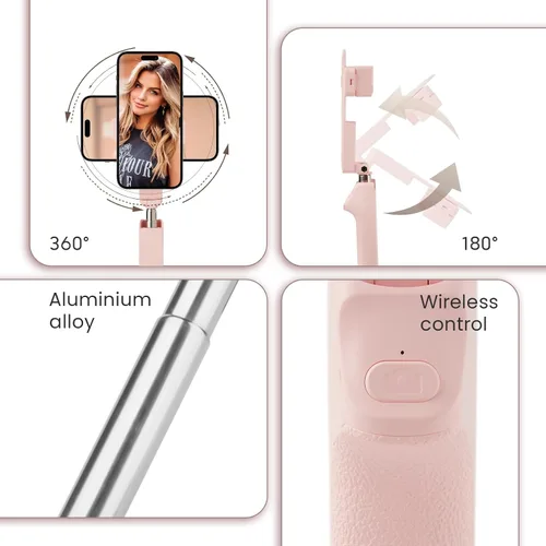Vista 2 de MQOUNY Trípode para teléfono, palillo portátil para selfie con control remoto, tamaño de bolsillo para iPhone, mini teléfonos compactos de viaje