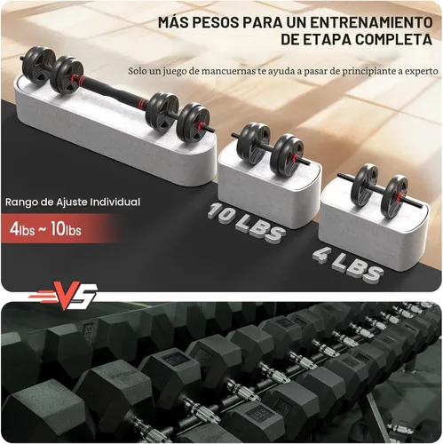 Vista 8 de Juego de mancuernas ajustables, juego de pesas libres de 20/30/40/60/80 libras con conector, diseño 3 en 1 para entrenamiento con mancuernas, pesas