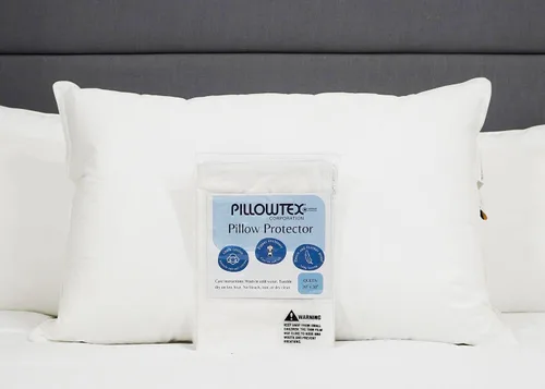 Vista 7 de 100% algodón, a prueba de plumas, protector de almohada, reduce los golpes con fundas hipoalergénicas, transpirables, lavables a máquina