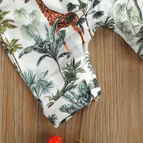 Vista 4 de Mameluco de una sola pieza para bebé recién nacido, ropa de dinosaurio, sin mangas, mameluco de una sola pieza