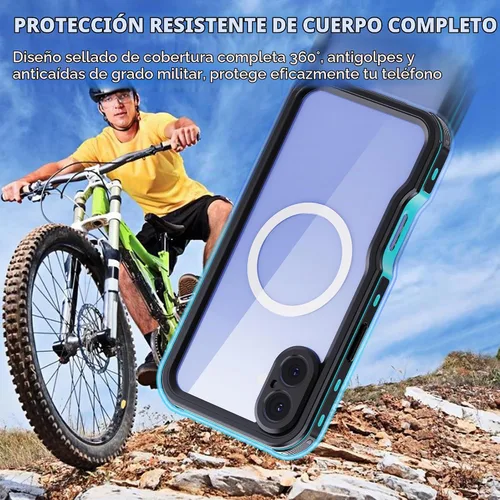 Vista 7 de Funda resistente a prueba de agua para iPhone 16 Plus de 6.7", protector
