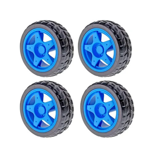 Vista 9 de 4PCS 2.559 in TT Motor Wheels Smart Car Chassis Robot Control remoto Ruedas de coche (negro)