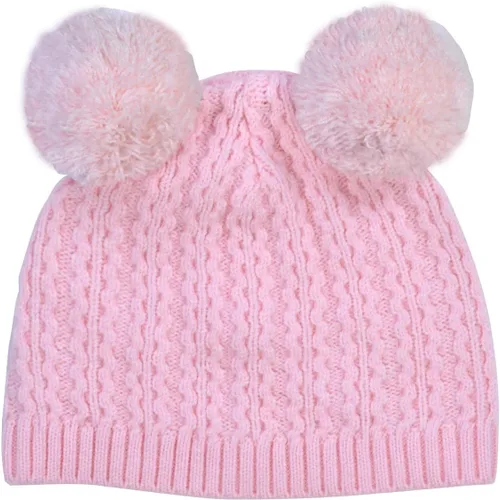Vista 2 de Conjunto de gorro y calcetines para bebés y niños, botines cálidos y gorro con pompones