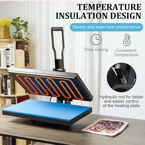 Vista 4 de SmarketBuy -Prensa de calor mejorada 16x24 pulgadas, máquina de prensa de alta presión con carcasa 1800W, gran prensa de calor con placa inferior