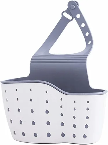 Vista 10 de Organizador de esponja para fregadero de cocina, cesta colgante para fregador, cepillo de platos, organizador de accesorios de cocina (azul claro)