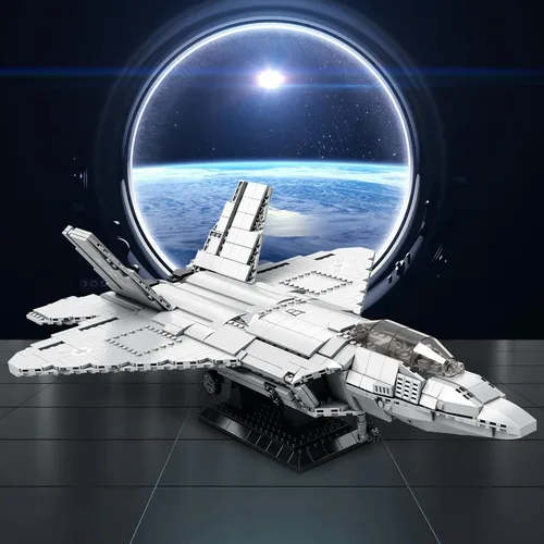 Vista 5 de JMBricklayer Conjunto de Bloques de Construcción del Avión de Combate F-22 Raptor, Juego de Construcción de Avión Militar, Conjuntos de Construcción