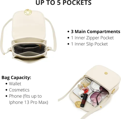 Vista 4 de Scarleton Crossbody Bags for Women, Minimalist Purses for Women, Glossy Shoulder Bag Purse, Satchel Bags for Women, H2109
